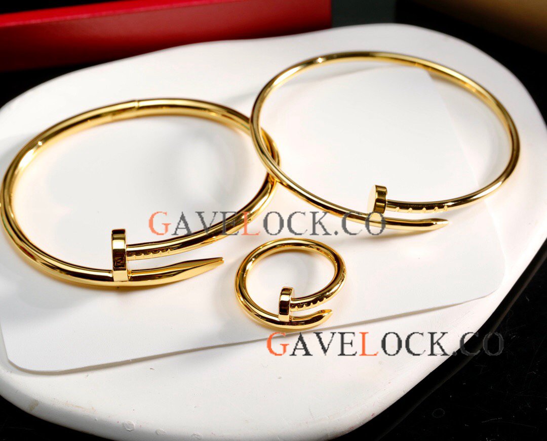 Gift set - AAA Copy Cartier Juste Un Clou 2-Bangle and Ring Yellow Gold